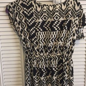 Black and light brown dress